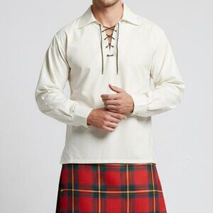 Mens Summer Cotton Shirt Off-White Men Shirt Summer Fashion Shirt Size Small